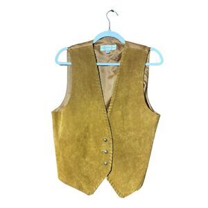 Vintage Paris Sports Club 100% Leather Vest Women's Size Large